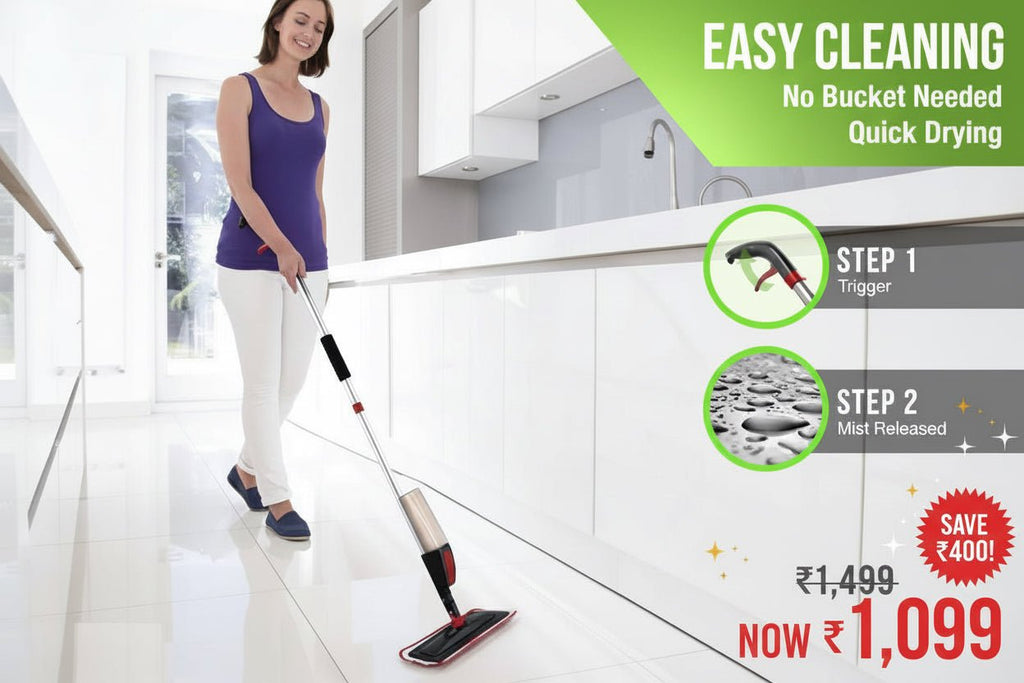 Mopping machine - Microfiber Spray Mop for Floors – 360° Rotating Handle | Reusable Pads | Multi - Surface Cleaning | mopping machine - Zento