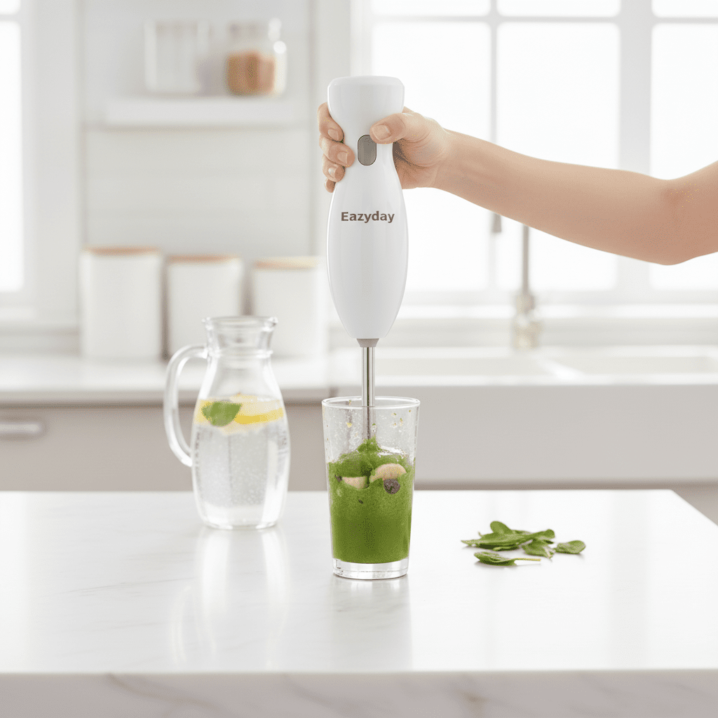 Optima 250W Hand Blender – Powerful Stainless Steel Shaft Blender with Easy Grip for Hot & Cold Blending - Zento