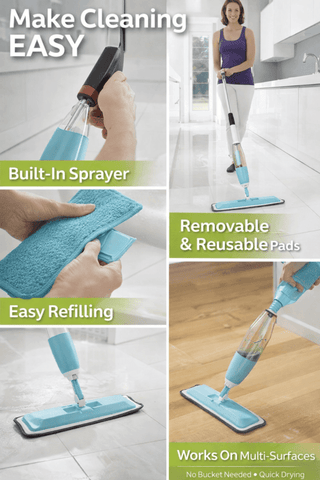 Mopping machine - Microfiber Spray Mop for Floors – 360° Rotating Handle | Reusable Pads | Multi - Surface Cleaning | mopping machine - Zento