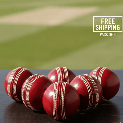 Red Leather Cricket Ball Combo – Pack of 6 - Zento