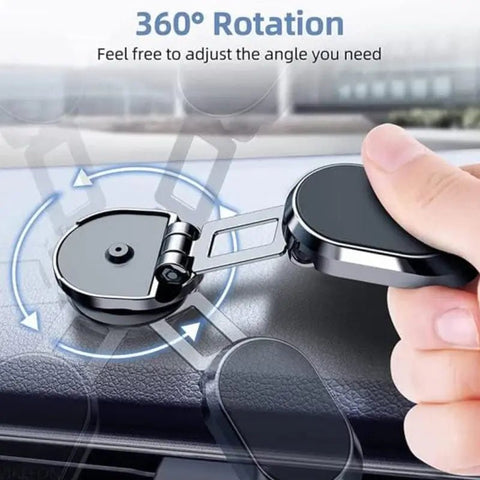 360 Degree Rotating Magnetic Car Phone Holder | Metal Folding Car Phone Holder | New Alloy Folding Magnetic Car Phone Holder (Pack of 1) - Zento