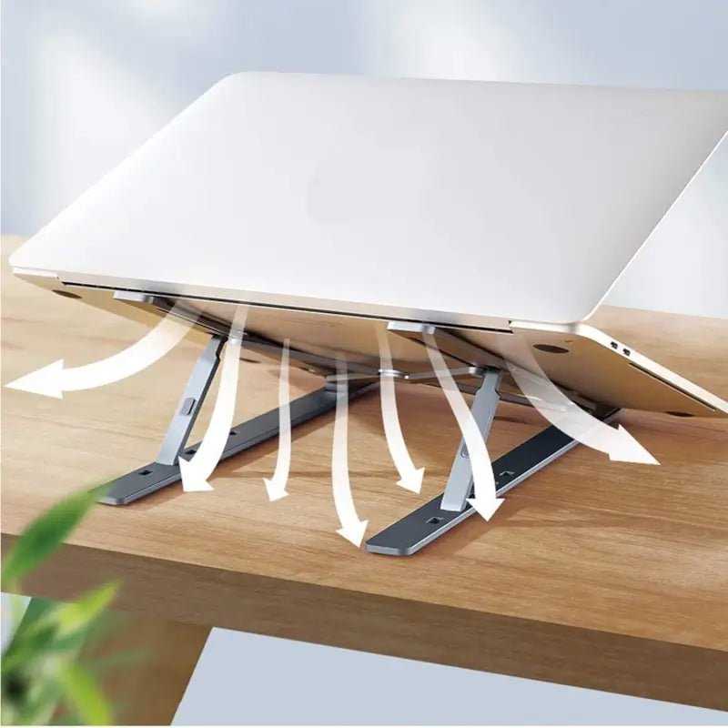 Laptop Stand for Desk | Metal Portable Laptop Stand, with 6 Adjustable Angles | Laptop Riser, Phone, and Tablet Stand | Compatible for All Laptop - Zento