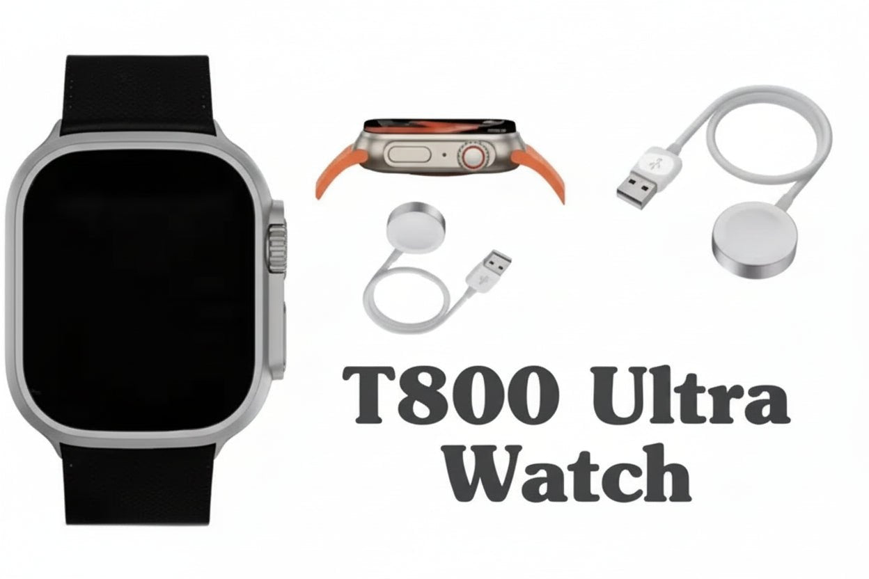 T800 UV Ultra Smartwatch – Bluetooth Calling & Fitness Tracker (Black Alloy Strap) - Zento