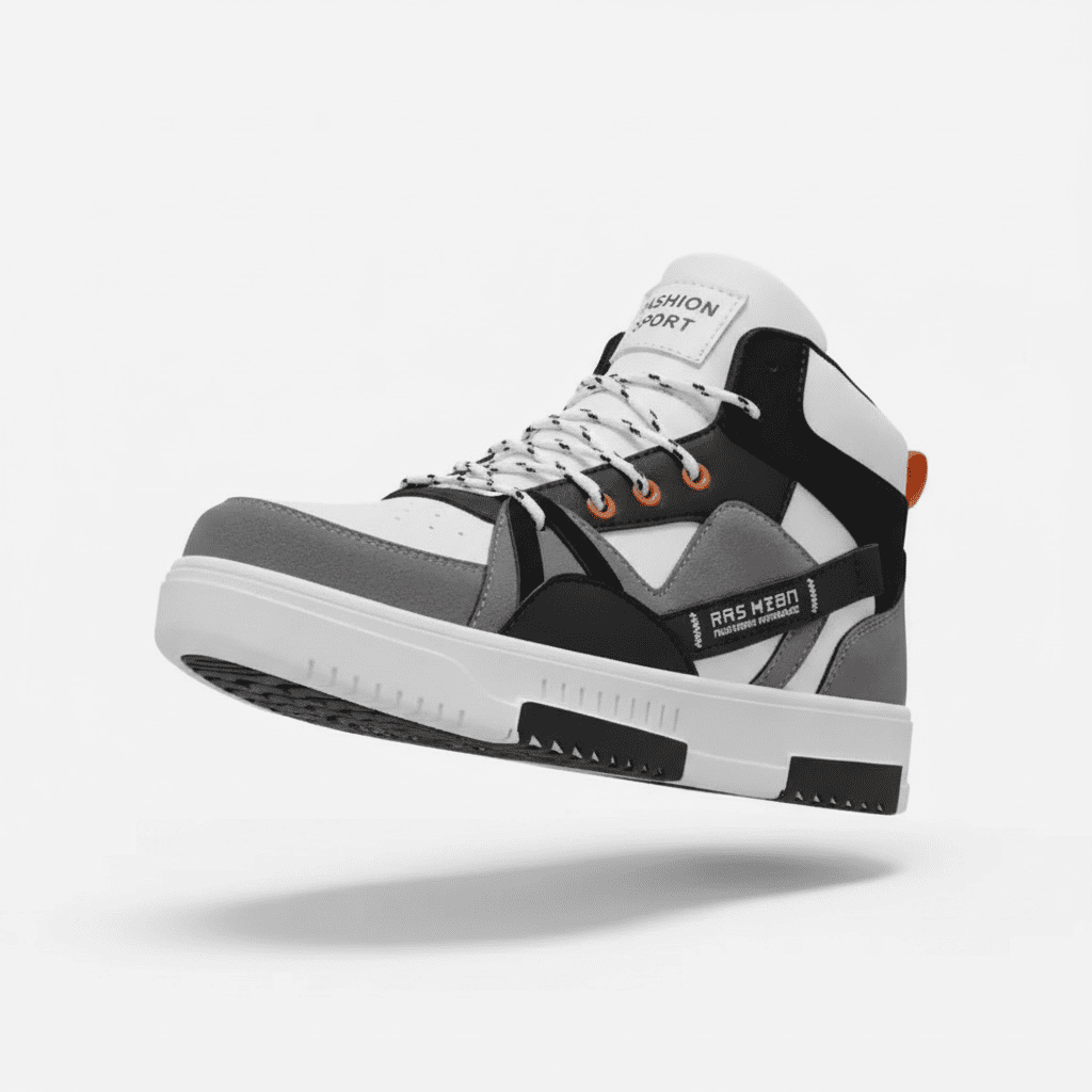 Stylish Casual Shoes for Men – Premium Quality Retro Sneakers (Black & Grey) - Zento