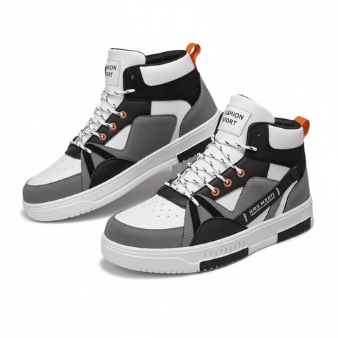 Stylish Casual Shoes for Men – Premium Quality Retro Sneakers (Black & Grey) - Zento