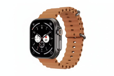 T800 / T900 Ultra Wireless Charging Smartwatch – Orange Alloy Band - Zento