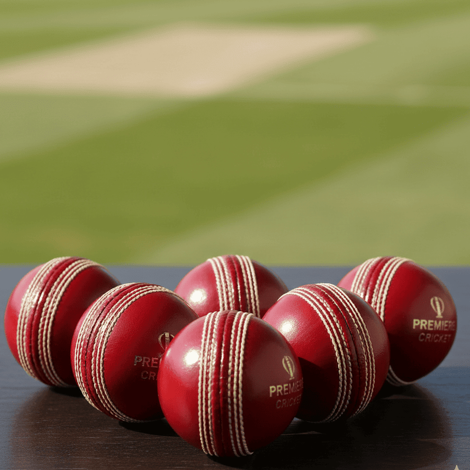 Red Leather Cricket Ball Combo – Pack of 6 - Zento